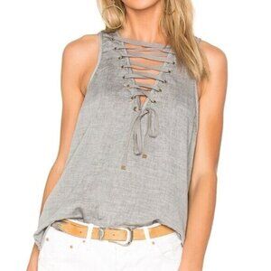 REVOLVE One Teaspoon Women’s Tank Top Blouse Lace Up  Sleeveless Lightweight